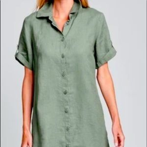 Flax work shirt dress